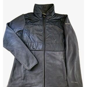 Columbia‎ Omni-Heat Fleece Puffer Jacket Womens L Blue Hiking Outdoor Camping